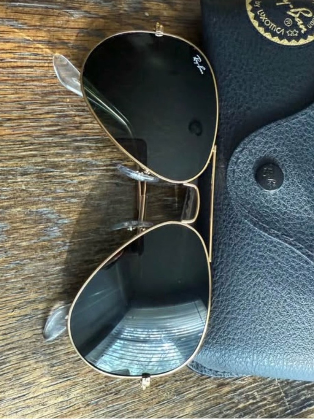 Ray-Ban Aviator Sunglasses - Black Lenses, Gold Frame